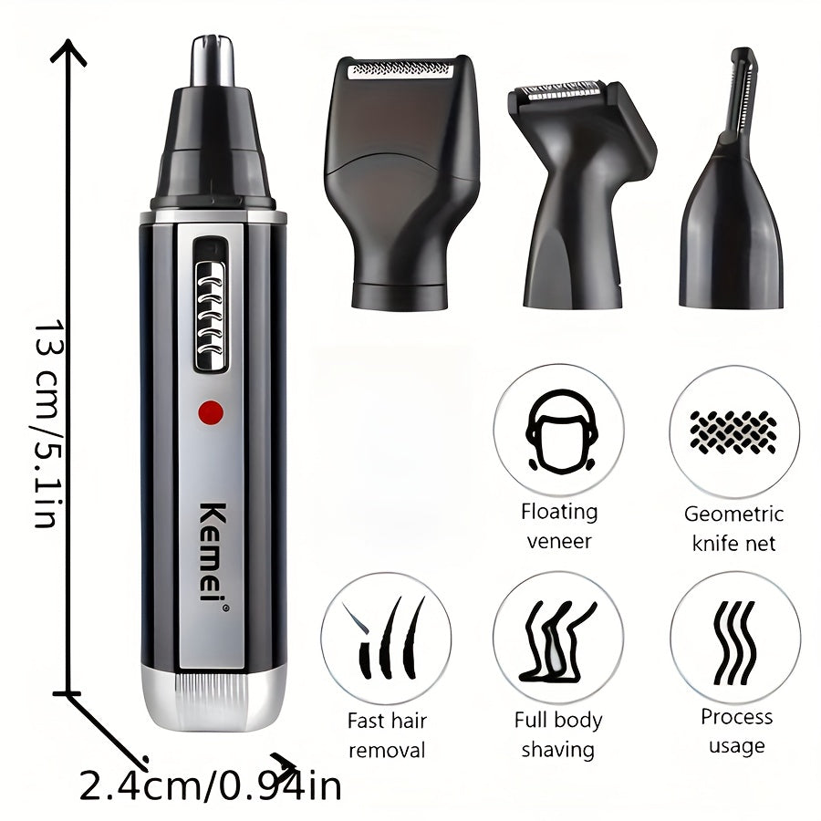 KEMEI Professional qayta zaryadlanadigan to'rt-in-bir burun sochlarini elektr qirqish mashinasi KM-6630, Pasxa sovg'asi.