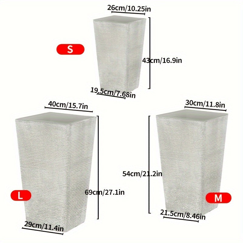 Large Tall Plastic Planter for Outdoor Indoor Garden Patio Flower Pot