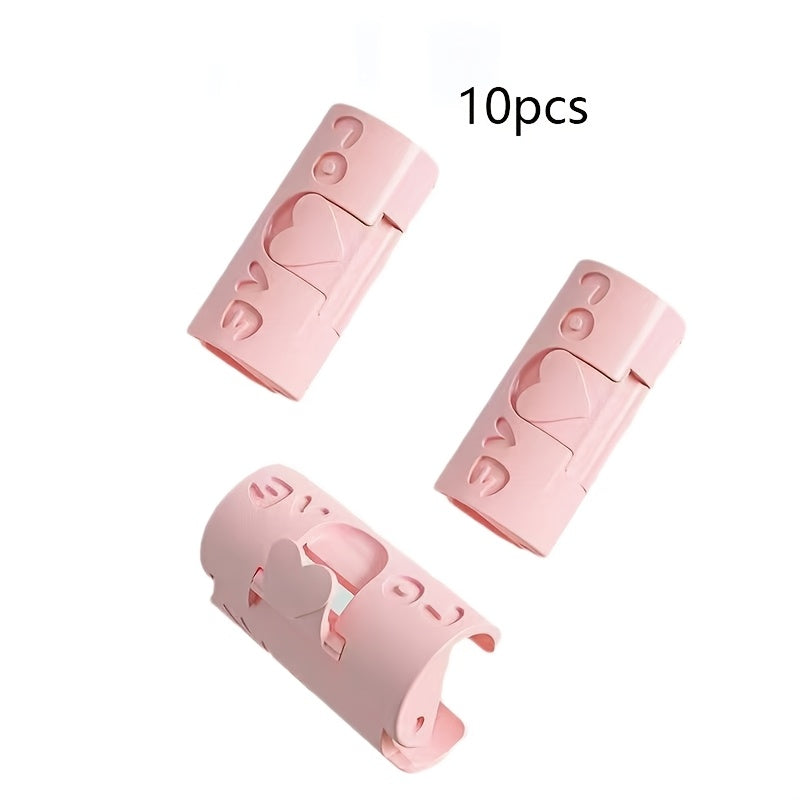 Pack of 10 Pink Bed Sheet Straps Elastic Woven Fabric Clips for Secure Bedding