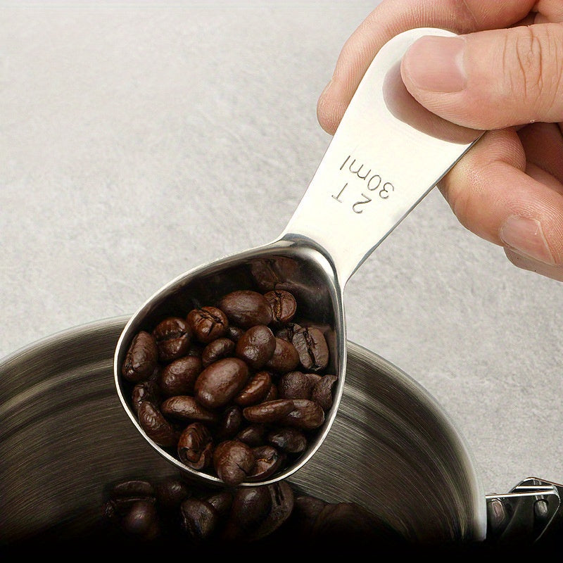 Stainless Steel Coffee Scoop with Measurement Marks for Beans and Baking