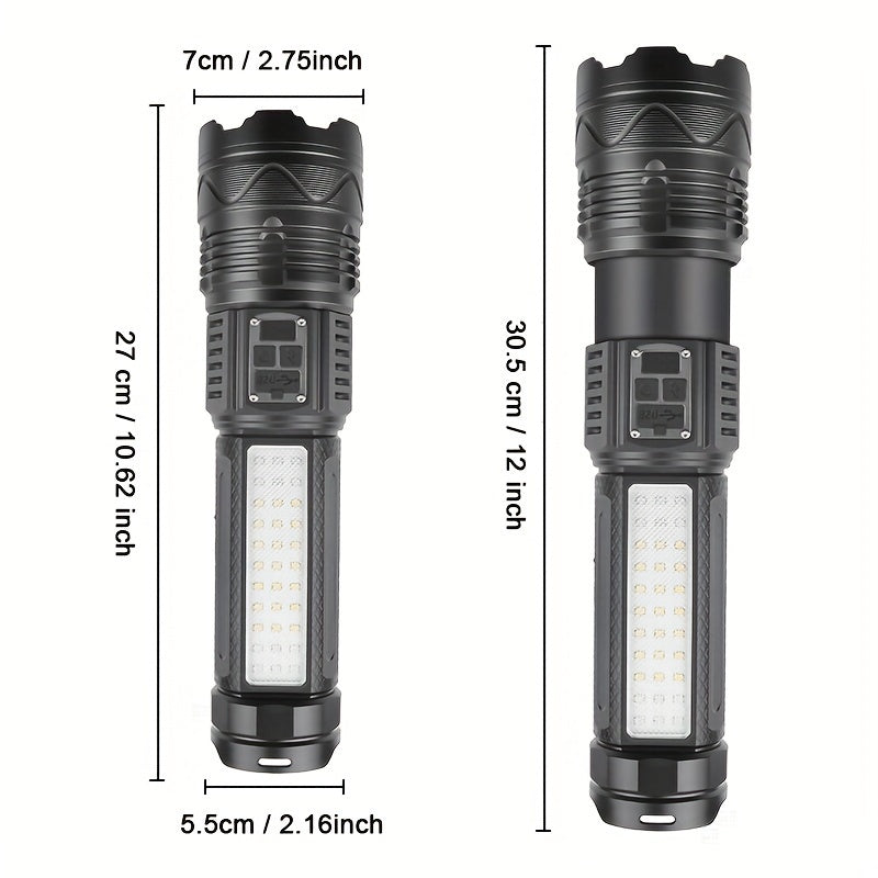 15000mAh Rechargeable LED Flashlight with High Brightness Long Range Camping Lantern Phone Charging