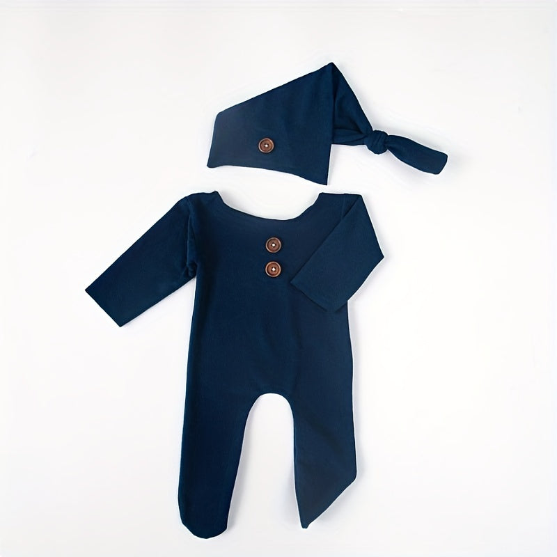 Newborn Baby Christmas Bodysuit with Hat and Tails for Photography