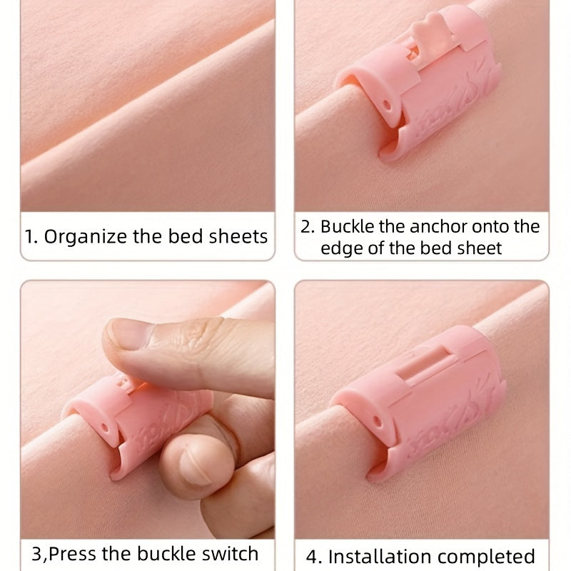 No-Pin Bed Sheet Clips Non-Slip Grip Secure Fit Easy to Install Set of 6