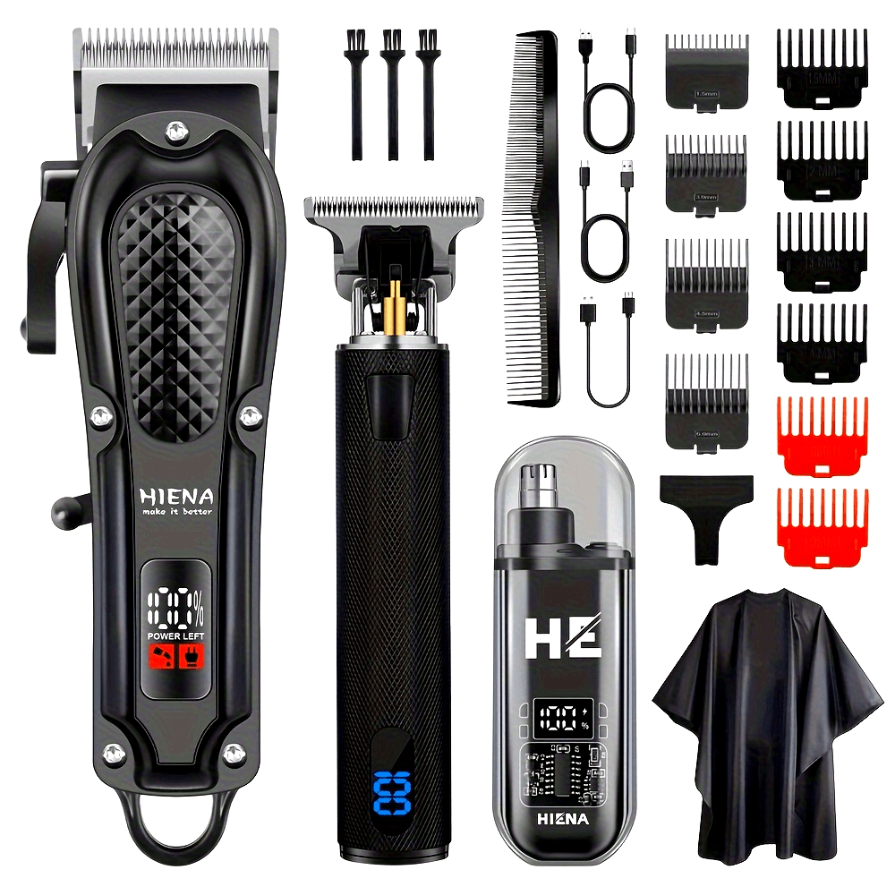 Men's Grooming Kit with Cordless Hair Clippers Nose Trimmer Gift Box