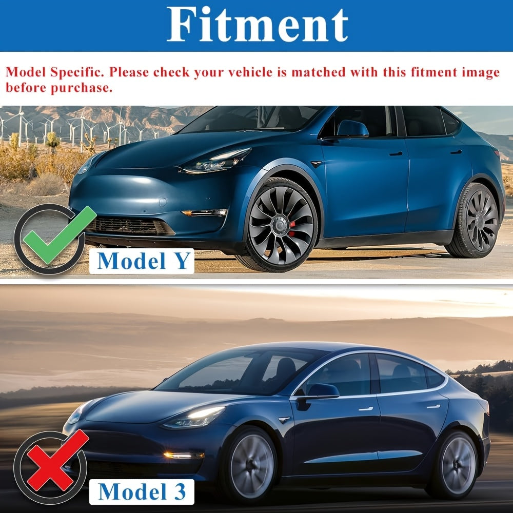 Front Bumper Lip Splitter Kit Black Carbon Fiber Style for Model Y