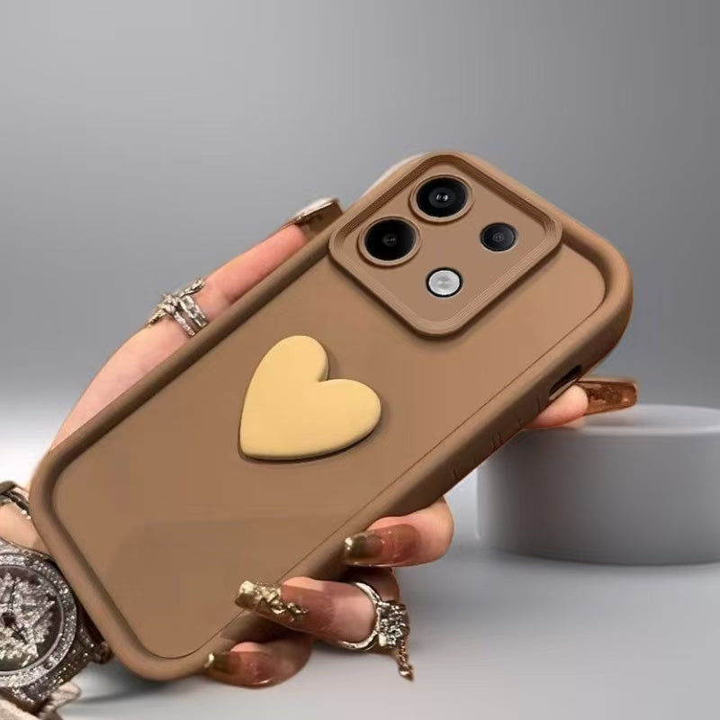 3D Love Phone Case for Redmi Note 13 4G/5G and 13 Pro 4G/5G TPU Soft Protective Cover with Sky Eye Lens and Anti-Drop Protection