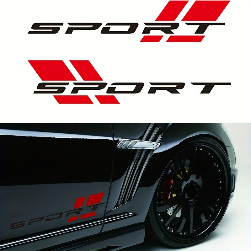 2-Pack 16-Inch Glitter Vinyl Car Sport Badge Decals for Fender and Trunk