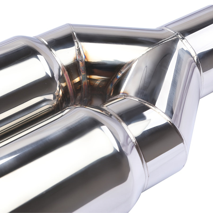 Universal Stainless Steel Y-Shaped Dual Tailpipe 63-76mm Exhaust Outlet