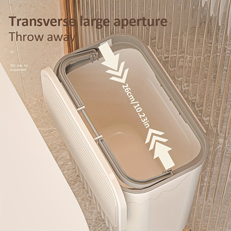Devorga o'rnatiladigan plastik axlat qutisi, slayd qopqog'i bilan, yuqori sig'im, zamonaviy dizayn, oshxona, hammom, yotoqxona yoki pampersni tashlash uchun mukammal