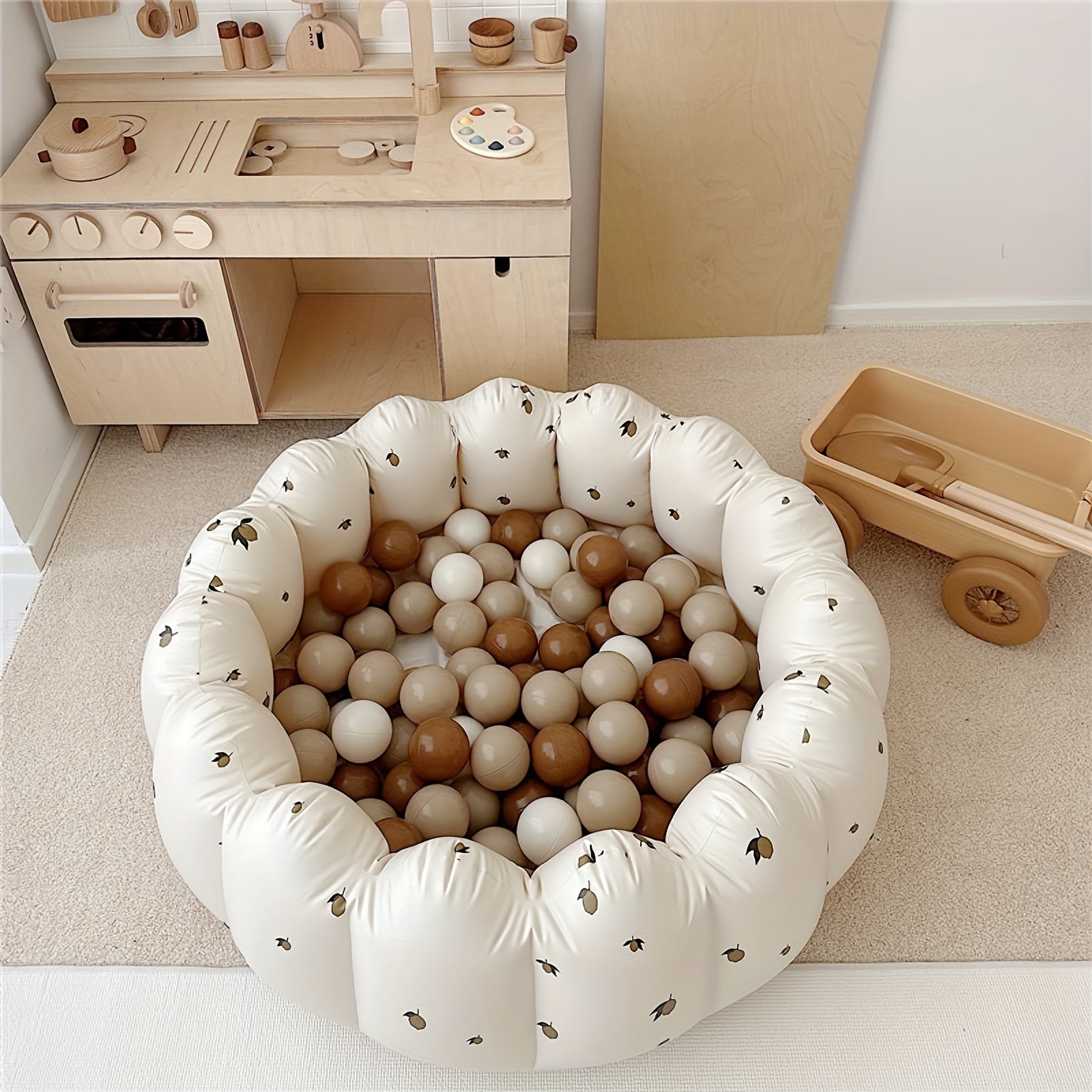 1-местный надувной детский бассейн La Dearchuu, универсальный и портативный игровой бассейн с милым дизайном океанских животных из ПВХ. Сборка не требуется, идеально подходит для игр в помещении или на улице с ограждением игрового центра.