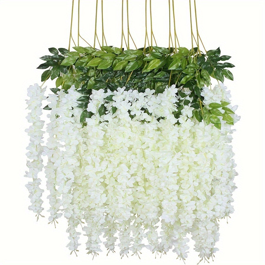 Guirnalda de glicinia artificial para bodas y decoración exterior 12 unidades