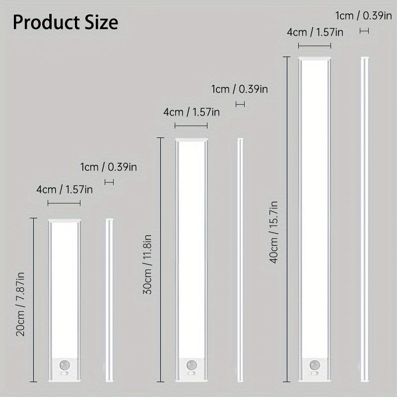 LED Motion Sensor Light for Cabinets Under Counter Closet Wardrobe with Rechargeable Battery