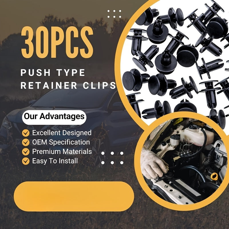 51 Clips de retención de tipo empuje para guardabarros para sujetadores de panel de carrocería