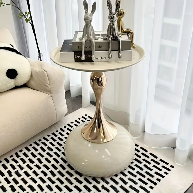 Contemporary Italian Light Luxury Petite Tea Table for Living Room Space-Saving Plastic Side Table