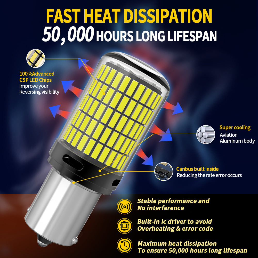 Набор из 2 светодиодных ламп для автомобильных тормозных, задних, указателей поворота, дневных ходовых огней