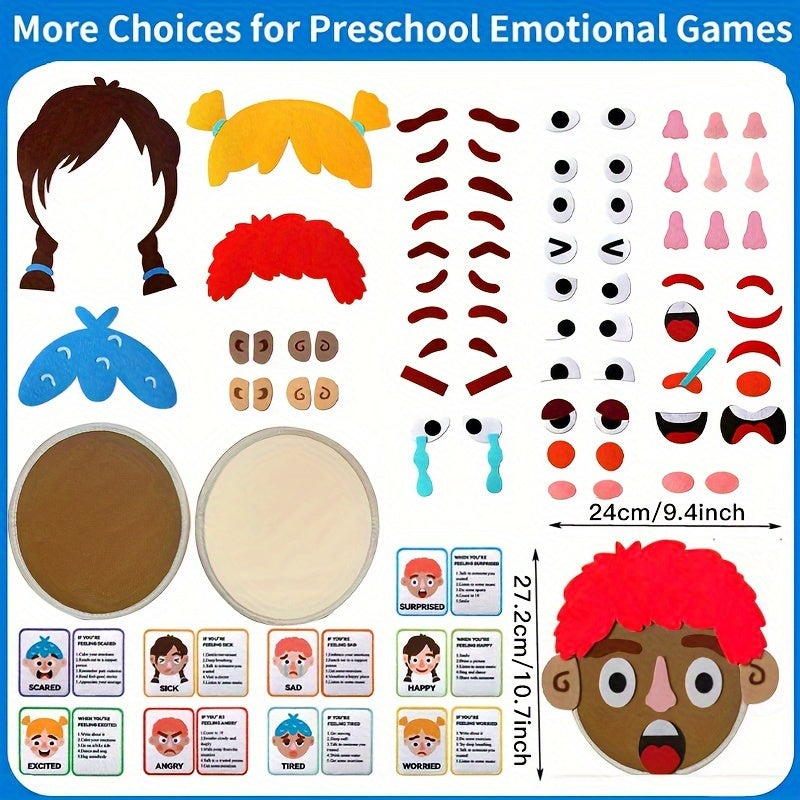 Children's Social and Emotional Learning Activities Kit with Facial Expression Games for Preschool Ages 3 and Up