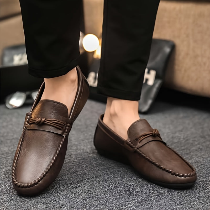 Men's Non-Slip PU Loafers Casual Dress Shoes for Daily Party Street Wear