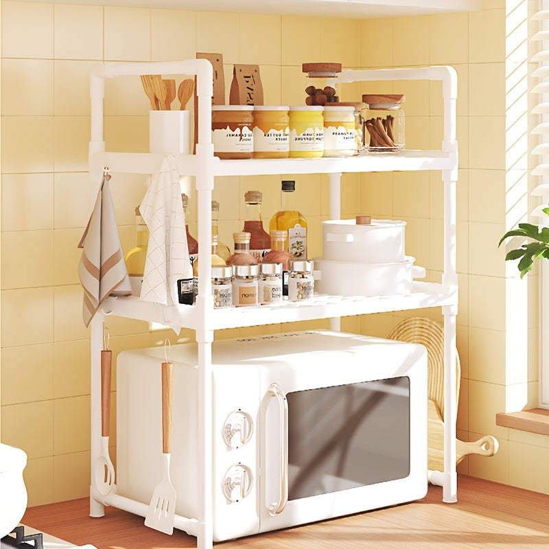 Estante de almacenamiento para cocina, estante para horno microondas, diseño abierto de doble o triple capa