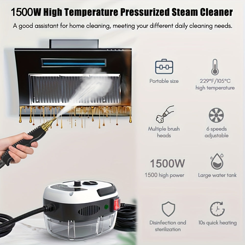 High-Pressure Steam Cleaner 1.2L Capacity Multi-Functional Nozzle for Kitchen and Bathroom Cleaning