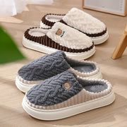 Unisex Plush Slippers Warm Indoor Winter Shoes Thick Sole Soft Lining