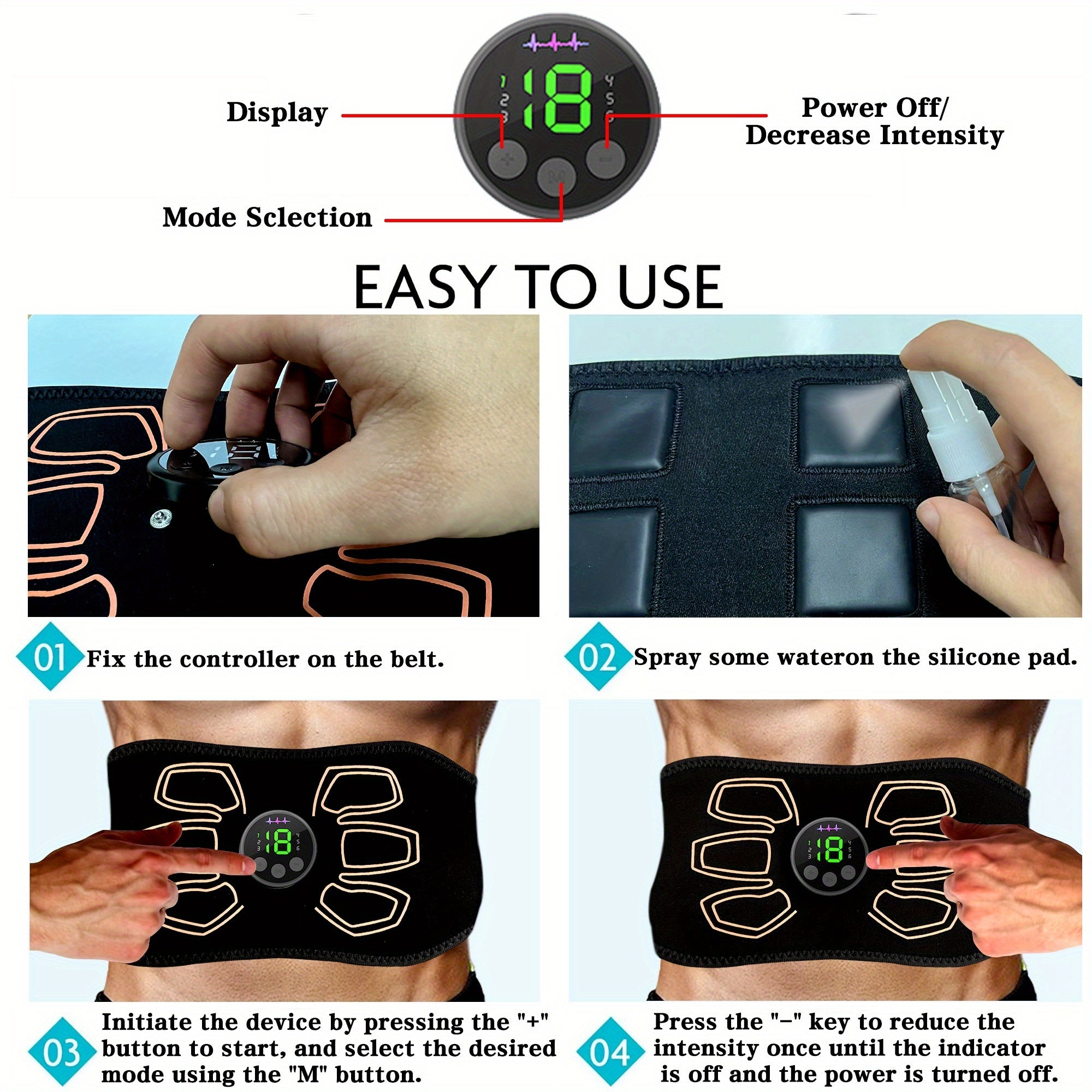 Portable Adjustable Massage Belt for Full Body Deep Tissue Therapy with 6 Modes and 19 Intensities