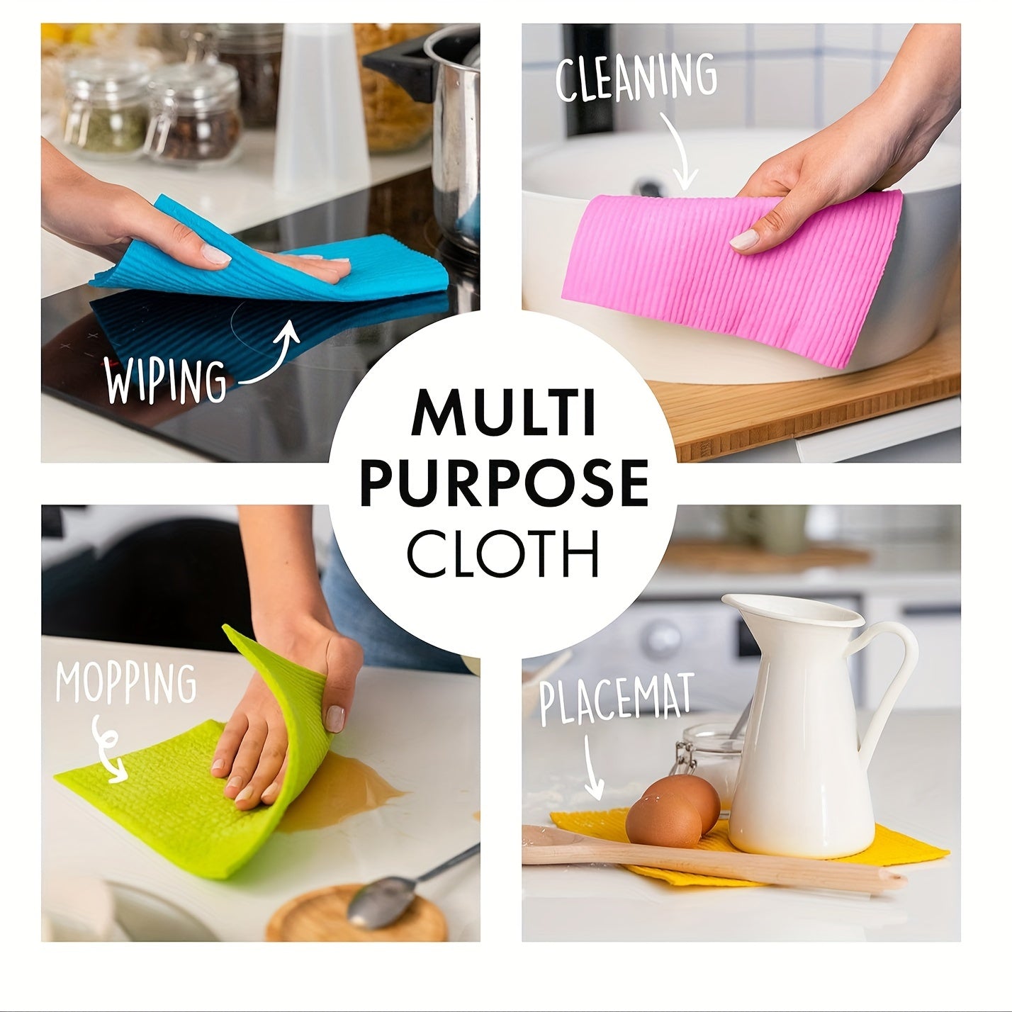 Pink Reusable Swedish Dishcloths for Kitchen Cleaning and Gift