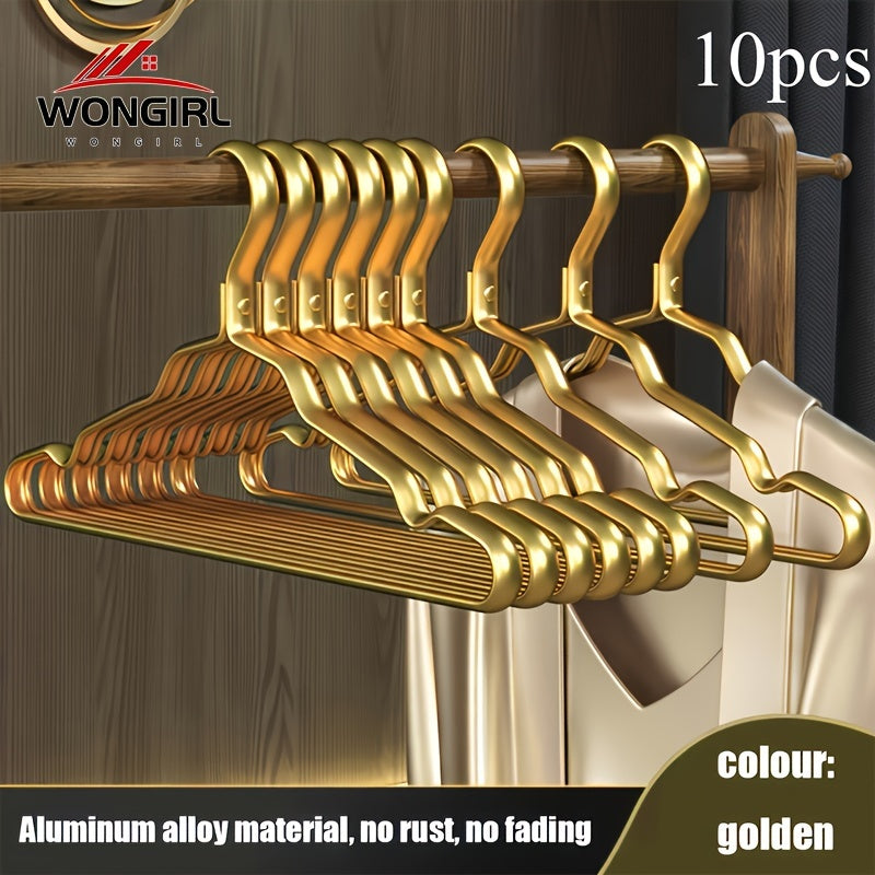 Pack of 10 Metal Hangers Non-Slip Seamless Coat and Clothing Organizer