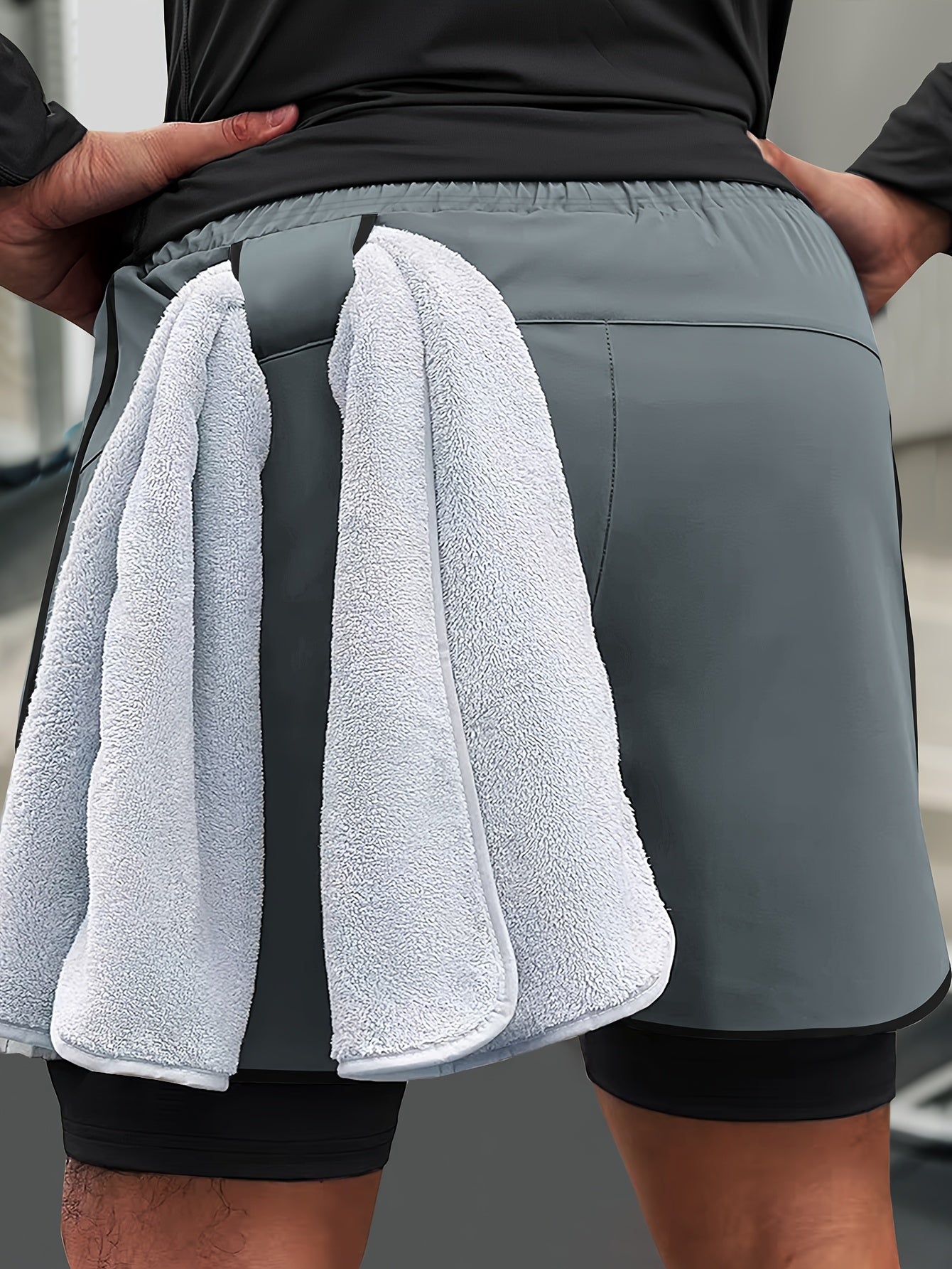 Pantalones cortos deportivos de verano para hombre azul marino, negro y blanco, de secado rápido, poliéster y elastano, para correr y entrenar en pista