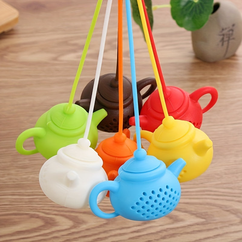 Teapot-Shaped Silicone Tea Infuser with Handle for Loose Leaf and Spices