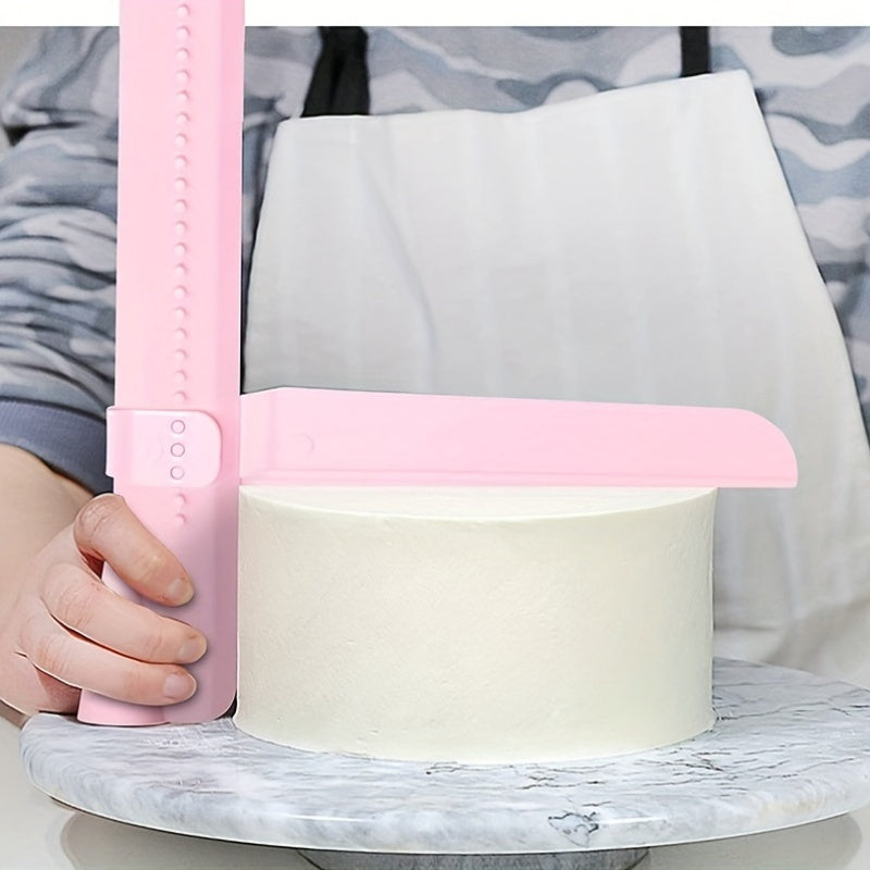 Adjustable Height Cake Icing Spatula and Plastic Cake Smoother for Fondant