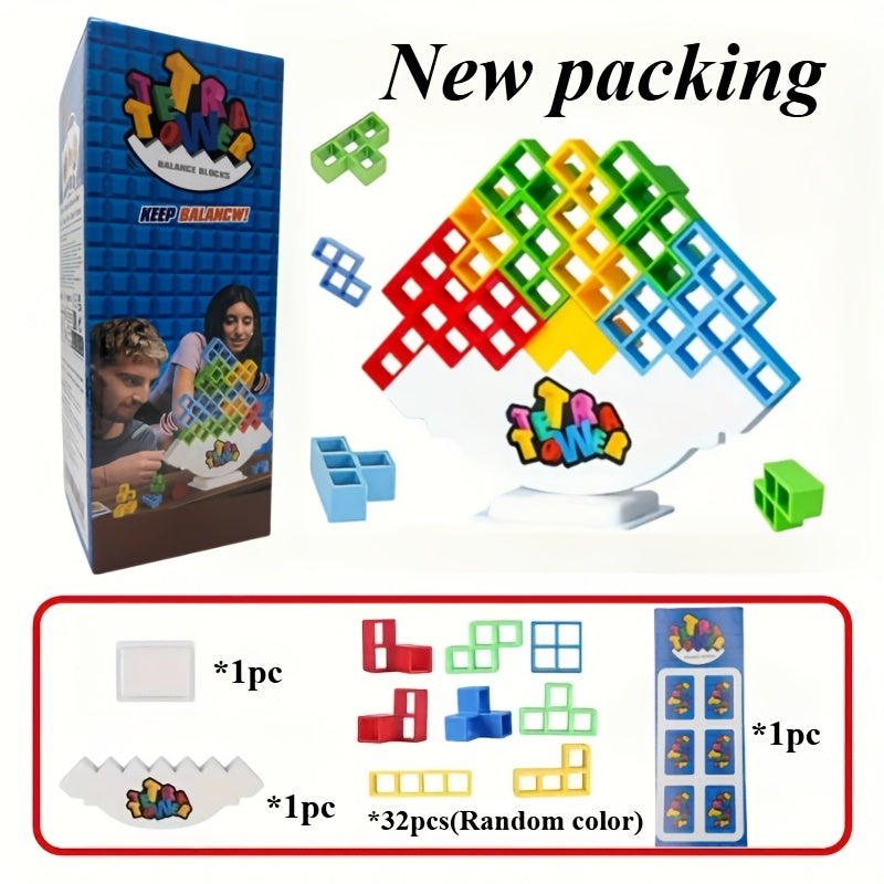 Stacking Desktop Toy for Kids Ages 3 Plus PVC Mixed Color Family Party Travel Entertainment
