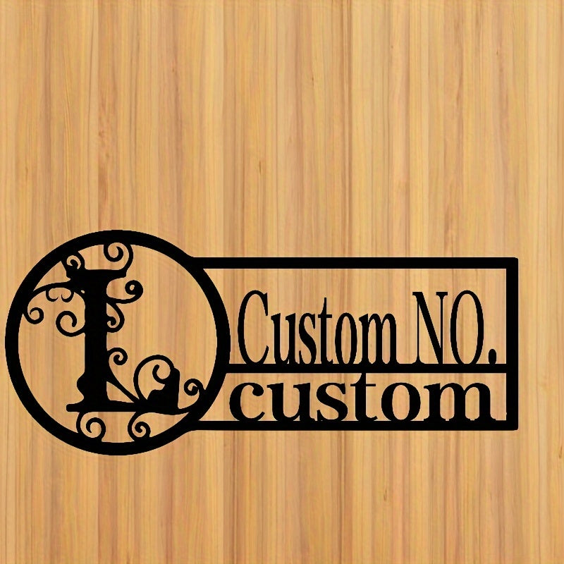 Oq metall misdan yasalgan eshik belgisi, oilaviy nom bilan, ichki va tashqi foydalanish uchun