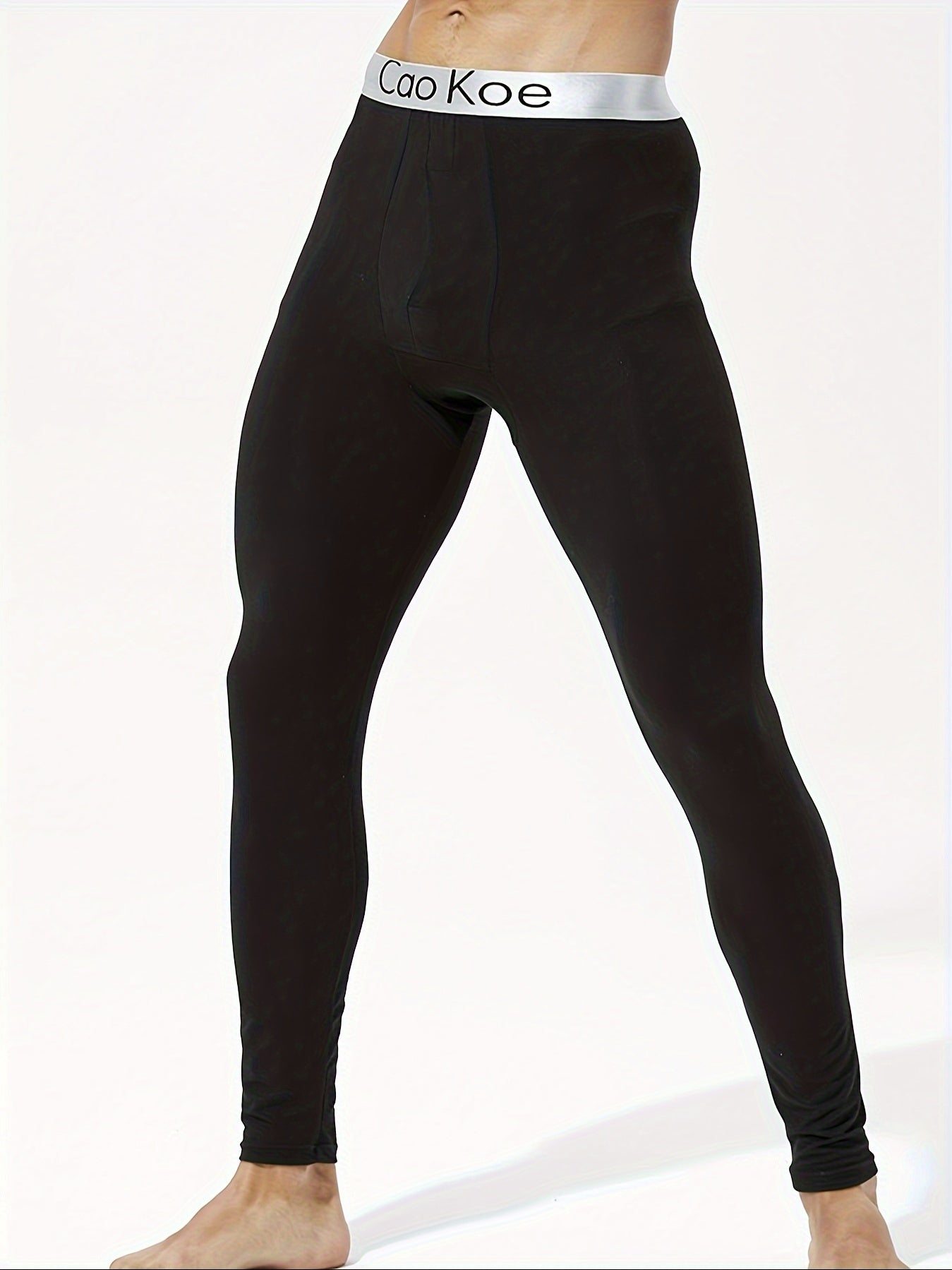 Conjunto de pantalones térmicos para hombre, pack de 2, ajuste ajustado, capa base forrada de felpa para otoño e invierno