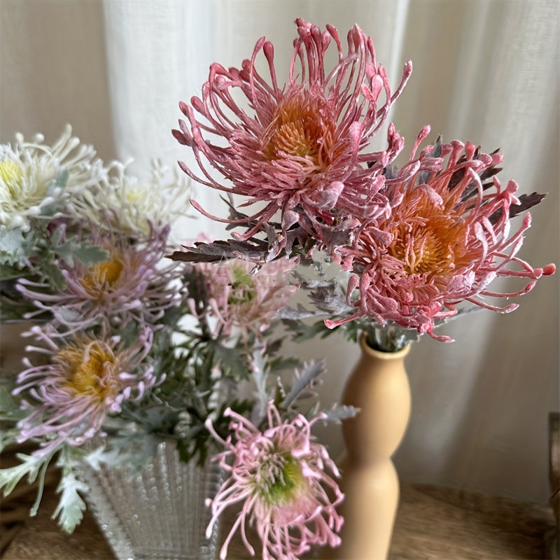 Artificial Chrysanthemum Flower with 2 Blooms for Weddings Home Decor and Photography Props