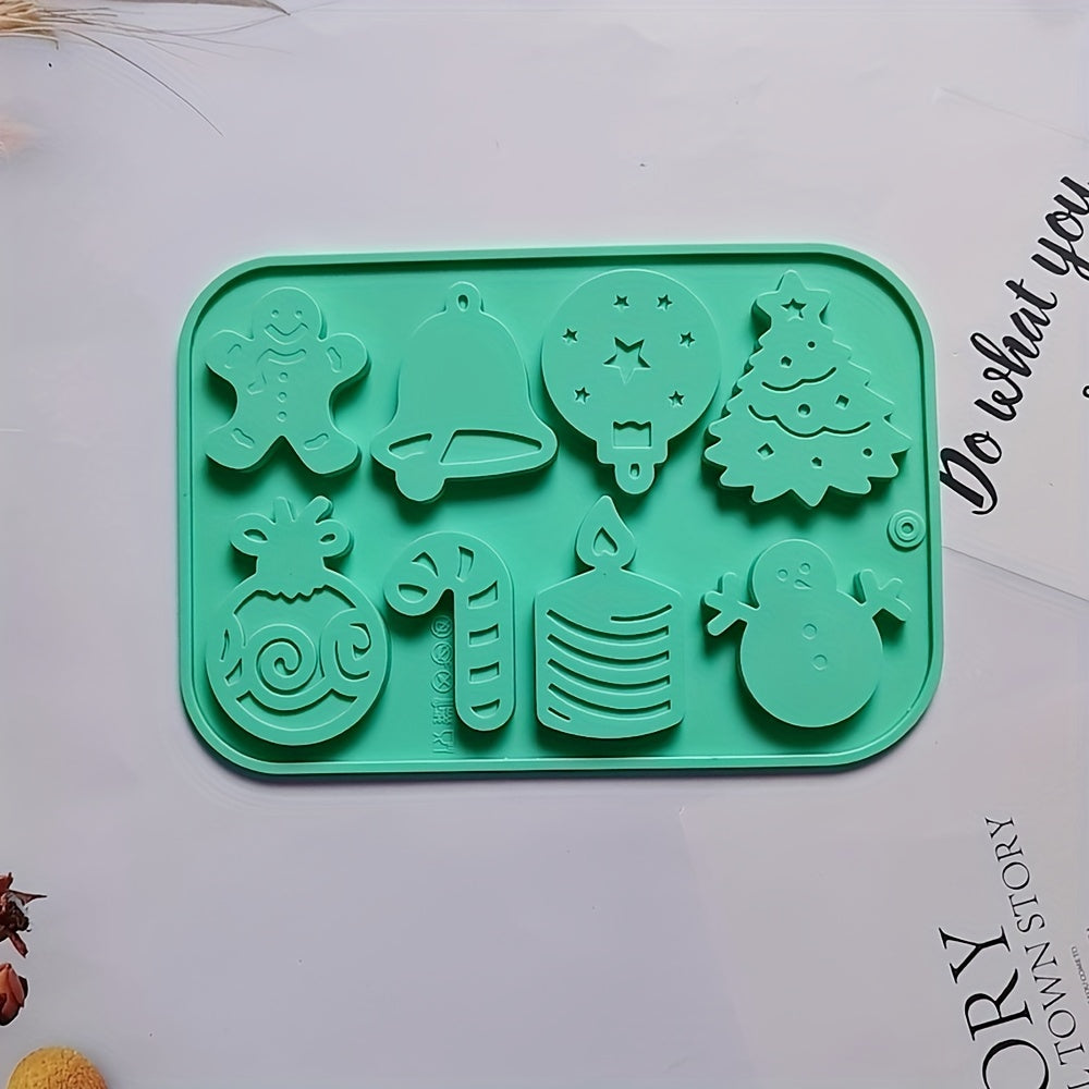 Christmas Silicone Cookie Mold 8 Cavities for Cakes Chocolates Biscuits and Candies
