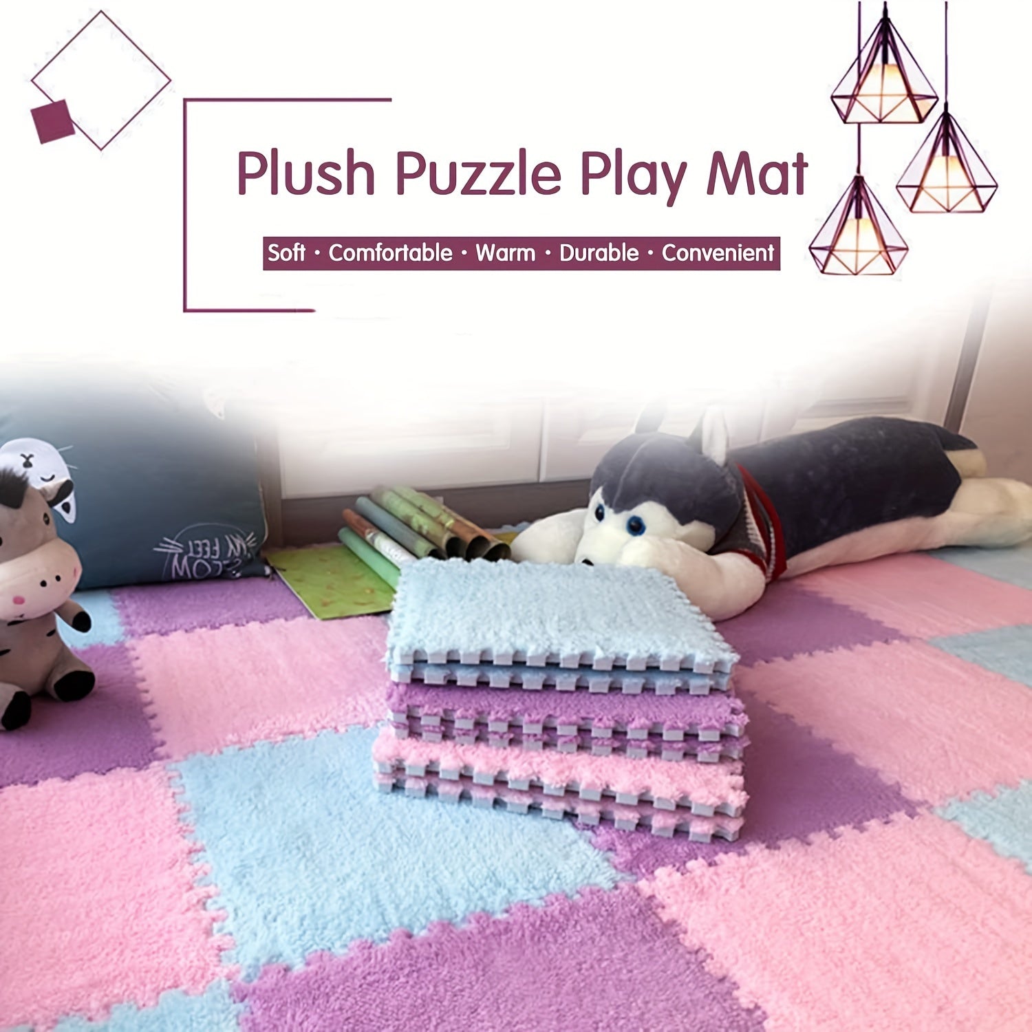 Set of 30/50 Interlocking Foam Floor Mats Square Carpet Area Rug Anti-Slip Seat Pads