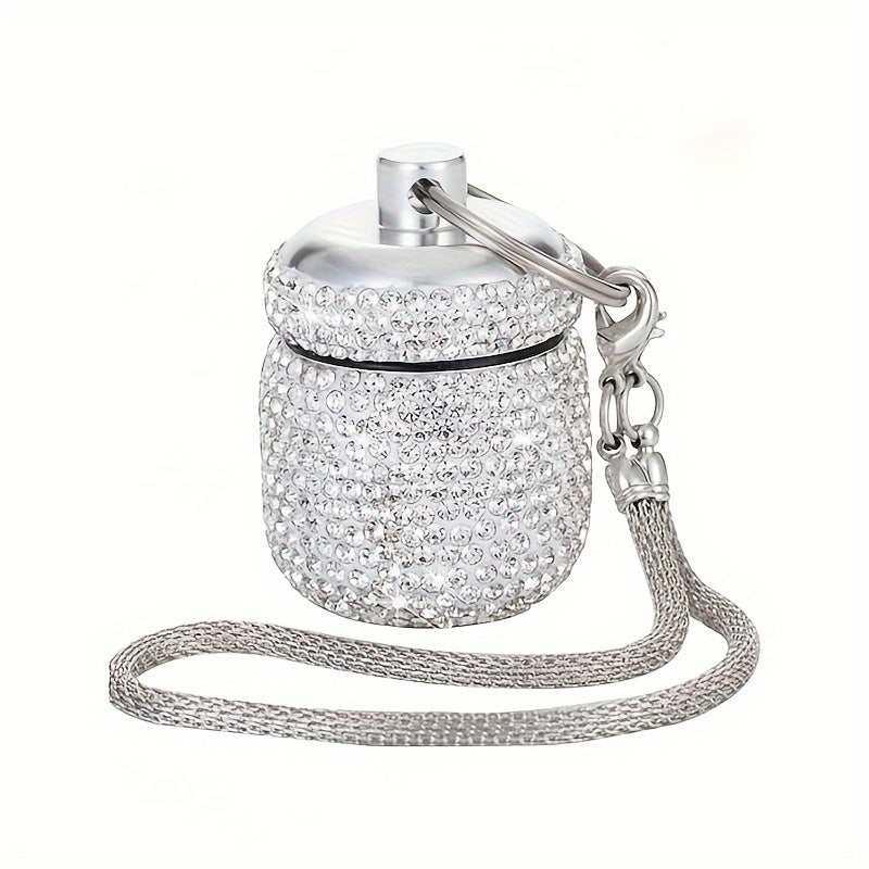 Portable Golden Pill Box Water Drill Keychain Travel Waterproof Storage