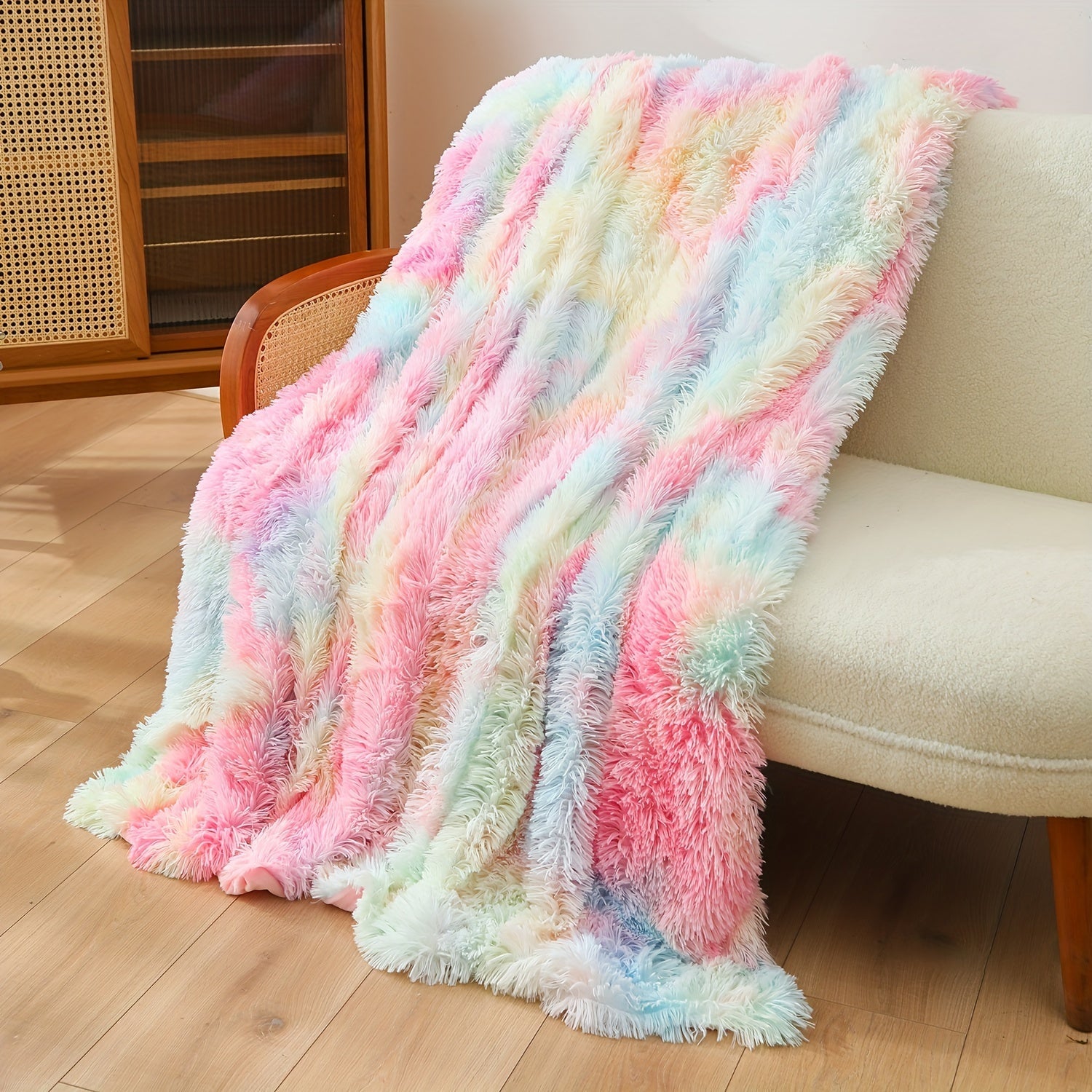 Bohemian Plush Throw Blanket Cozy Soft Warm for Couch Bed Outdoor Gift