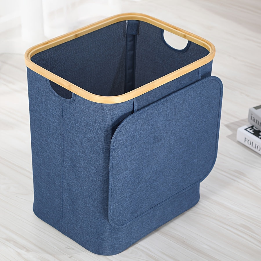 Bamboo Laundry Hamper 60L Foldable Waterproof Collapsible Closet Bathroom Storage