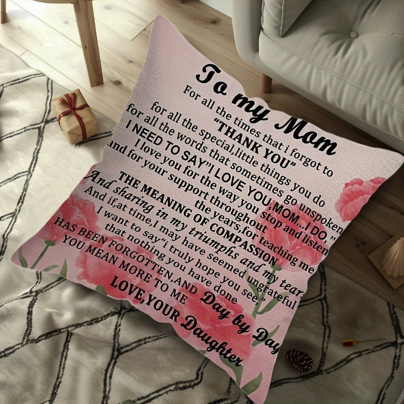 44.96x44.96 sm o'lchamdagi kvadrat yostiq qopqog'i, onalar kuni uchun ideal sovg'a. Uy bezaklari, xona bezaklari va yotoqxona bezaklari uchun mukammal. Chiroyli quchoqlash yostiq qopqog'i dizaynida yig'iladigan binolar aksessuarlar. Yostiq kiritilmagan.