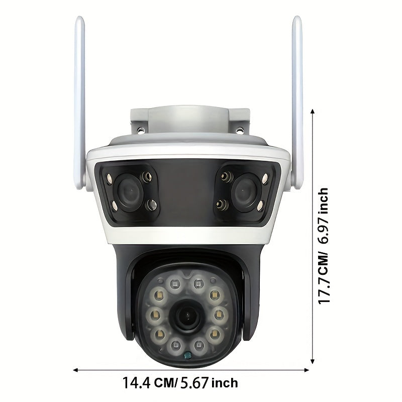 Cámara de seguridad WiFi HD 1080p con visión nocturna, audio bidireccional, detección de movimiento, control mediante aplicación para smartphone