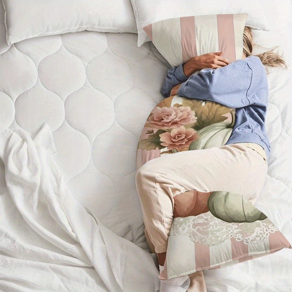 Rangli Flanel yostiq qoplami 137x51cm Yivli mashina yuvish mumkin Qovoq dizayni