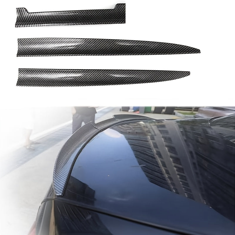 Universal Carbon Fiber Car Rear Spoiler Three-Section Tail Wing Kit