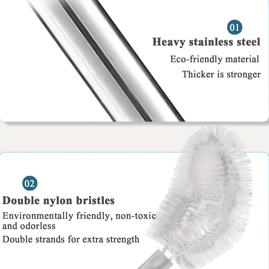 Cepillo de limpieza versátil para botellas y dispensadores de acero inoxidable con cabezal reemplazable