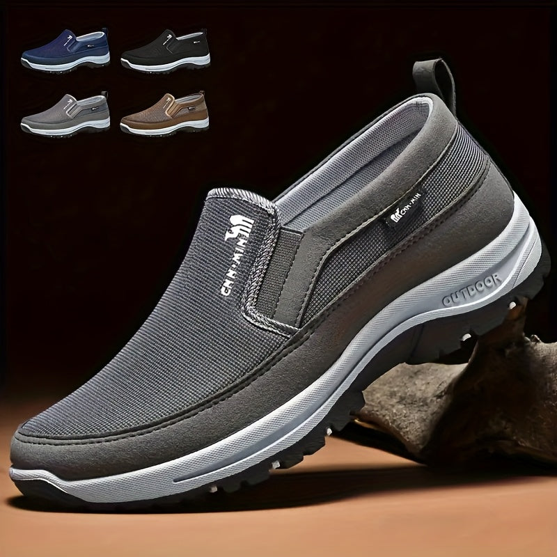 Men's Slip-On Casual Walking Shoes Breathable Fabric Durable Non Slip All-Season