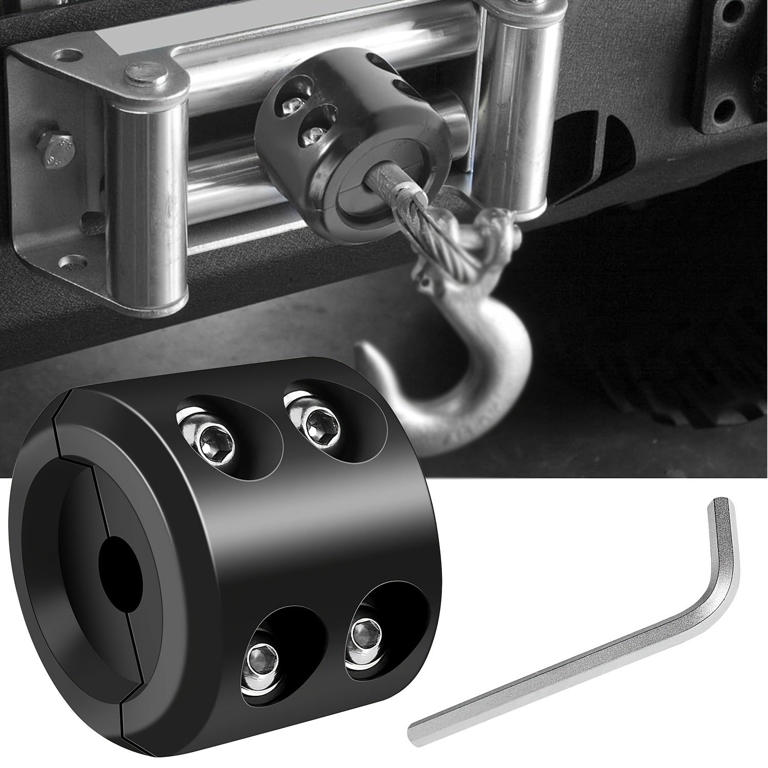 Rubber Winch Stopper Cable Hook Line Saver with Stainless Steel Screws