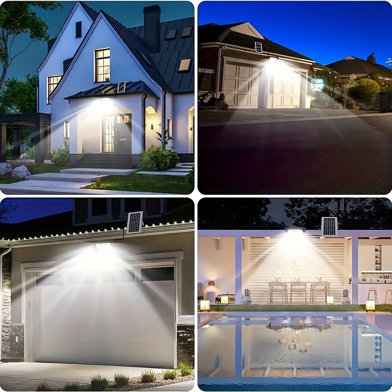 Uzoqdan boshqariladigan quyosh energiyasidan ishlaydigan yoritgich, sozlanadigan yoritgich, kechadan tonggacha tashqi xavfsizlik uchun avtomatik yoqish/o'chirish LED yoritgichi, hovlilar, bog'lar, pavilyonlar, omborlar, jo'jalar va garajlar uchun.