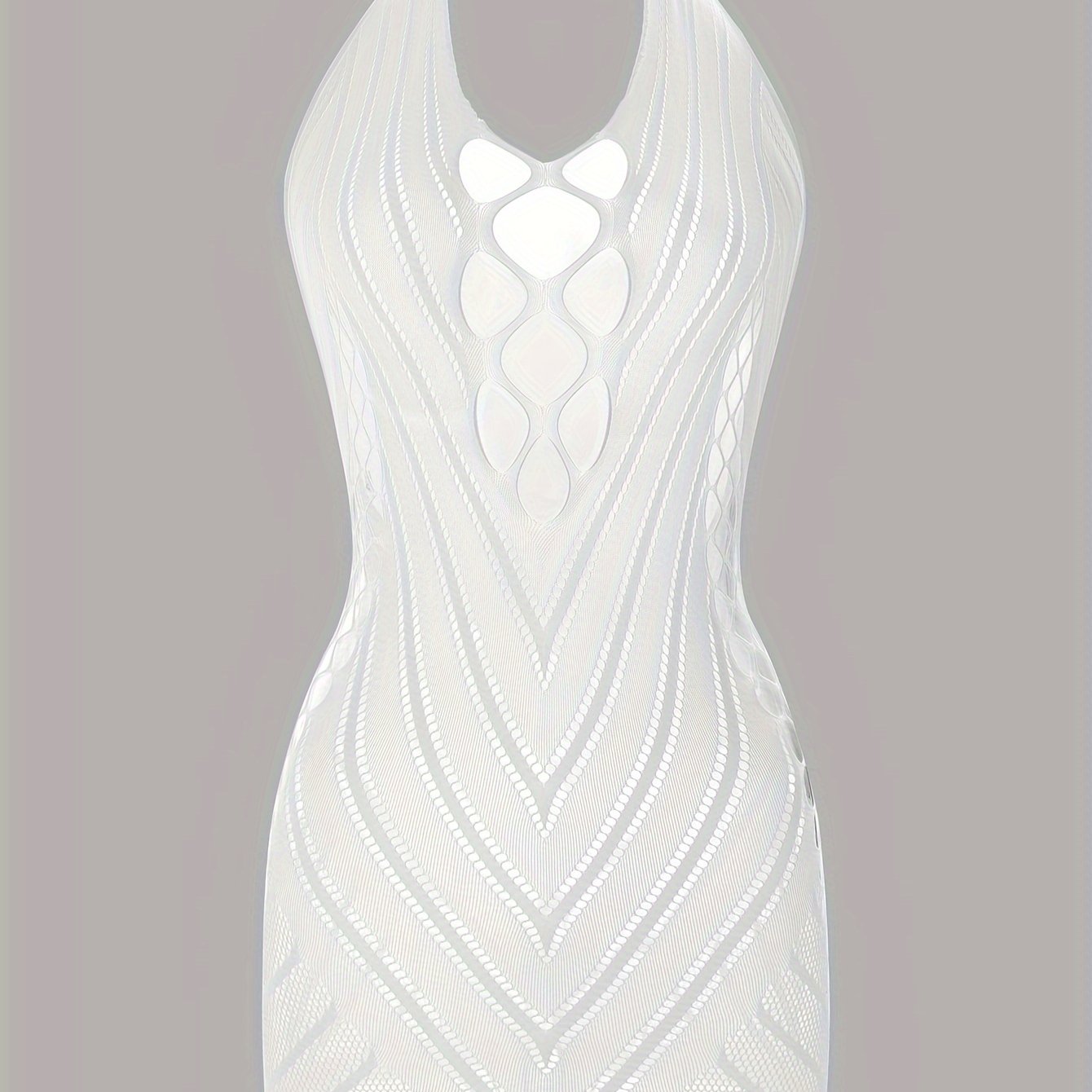 Jozibali Tarmoq Libosi, Halter Orqa Qismli Bodycon Dizayni, Ayollar Lingerie.