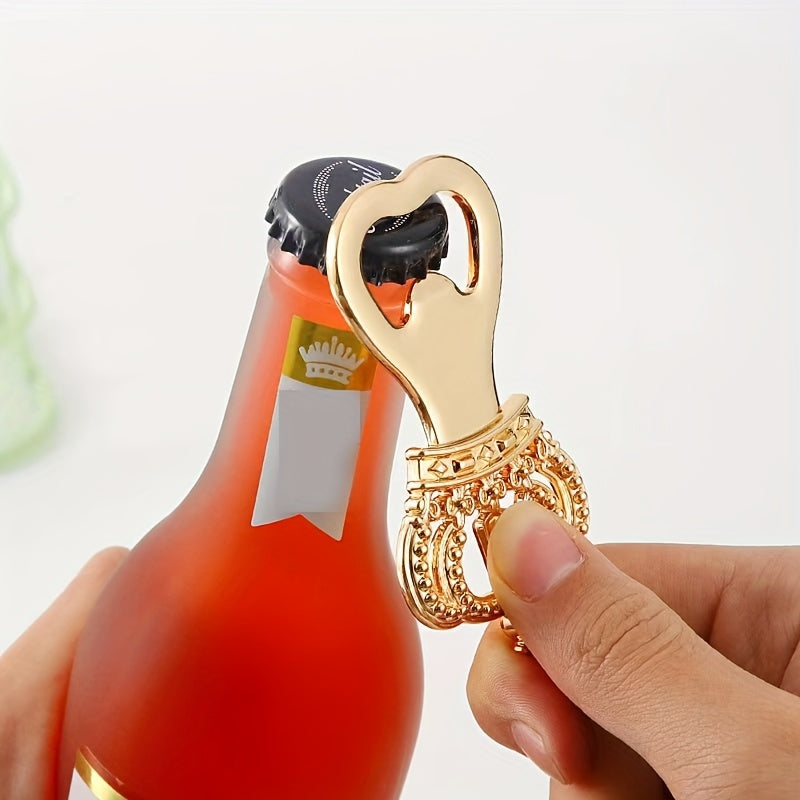 Gold Crown Bottle Opener Set for Parties and Gifting Durable Metal