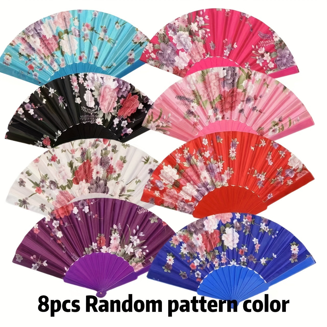 Silk Fabric Foldable Fan for Women Dancing Gifting Square Dancing Antique Fan